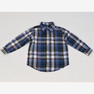 Janie and Jack Boy's Size 18-24 Months Blue Plaid Shirt Top